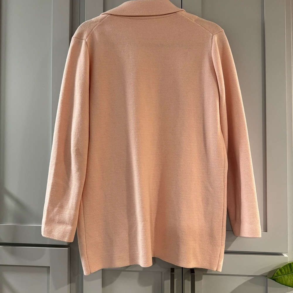 Magaschoni Pastel‎ Petal Pink Open Front Knit Blazer Cardigan Small - Picture 2 of 3